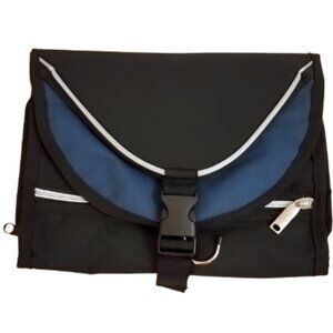 K & R Black & Blue Overnight Toiletry Travel Bag